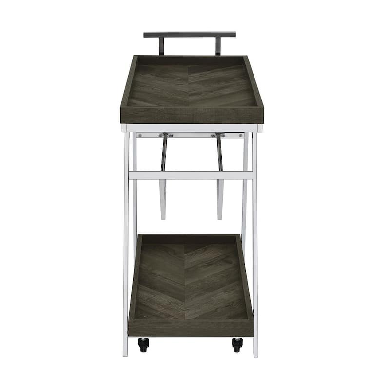 Stremler 2-tier Bar Cart with Storage Drawer