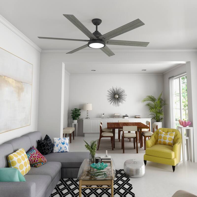 Hunter 70" Warrant Windmill Ceiling Fan with LED Light Kit and Wall Control - Farmhouse, Industrial, Contemporary