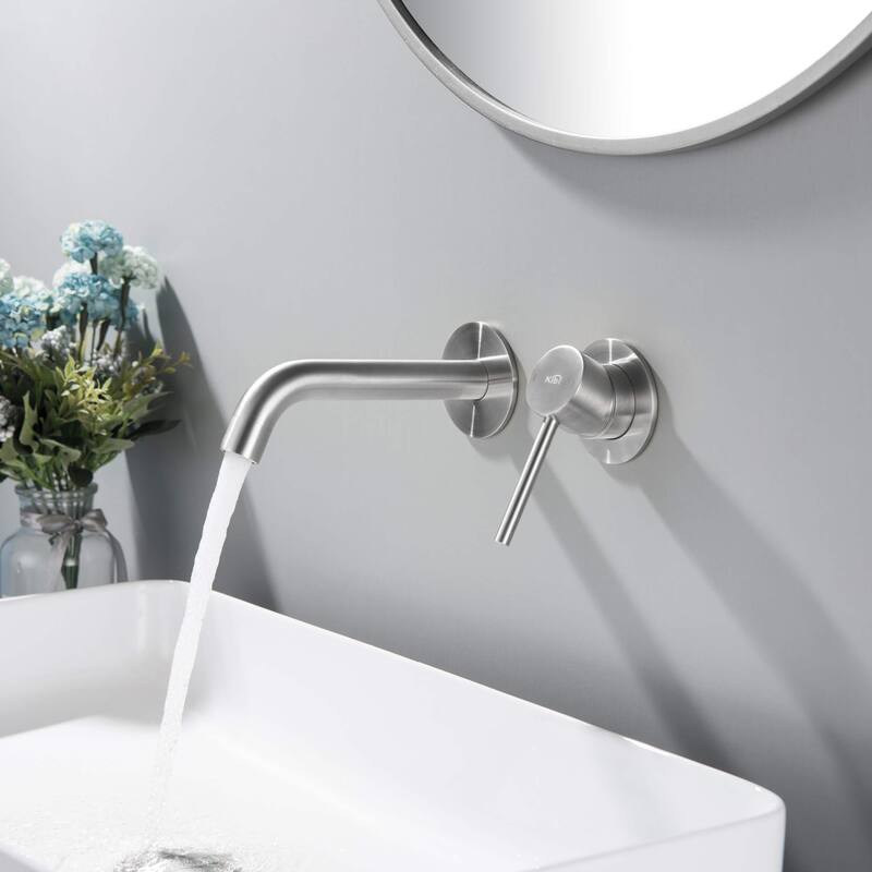 Circular Single Handle Wall Mounted Bathroom Sink Faucet