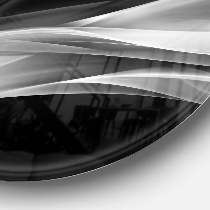 Designart 'Glittering Silver Pattern' Abstract Digital Art Round Wall Art