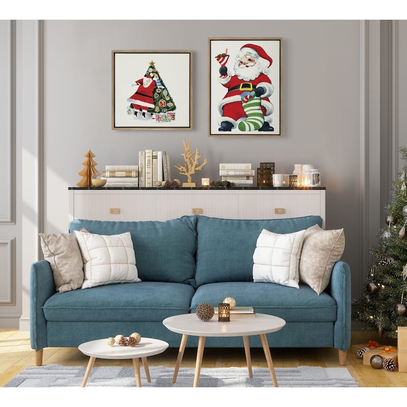 Kate and Laurel Sylvie Santa Claus Framed Canvas by Corinna Buchholz