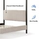 preview thumbnail 12 of 19, 247 Shop At Home Modern Metal Canopy Queen Platform Bed with Channel Tufted Upholstered Headboard