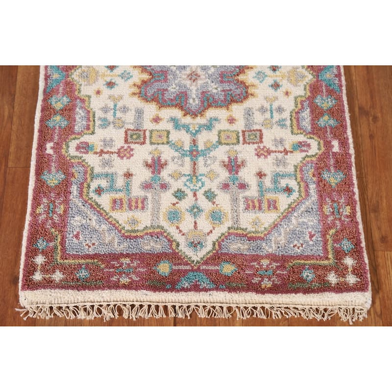 Geometric Kazak Accent Rug Hand-Knotted Wool Carpet - 2'0"x 3'0"