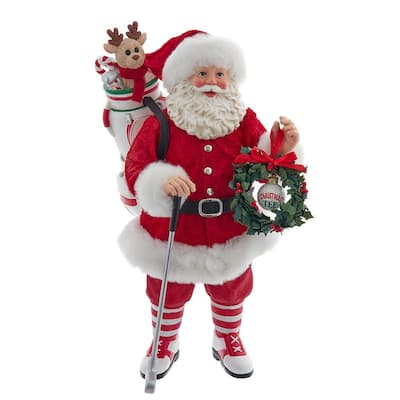 Kurt Adler 10.5-Inch Fabriche Golf Santa