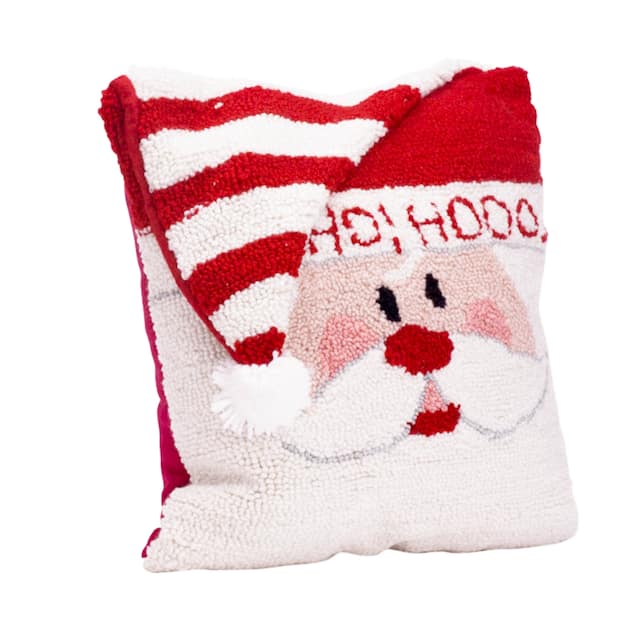 Glitzhome 14"L Hooked 3D Christmas Pillow