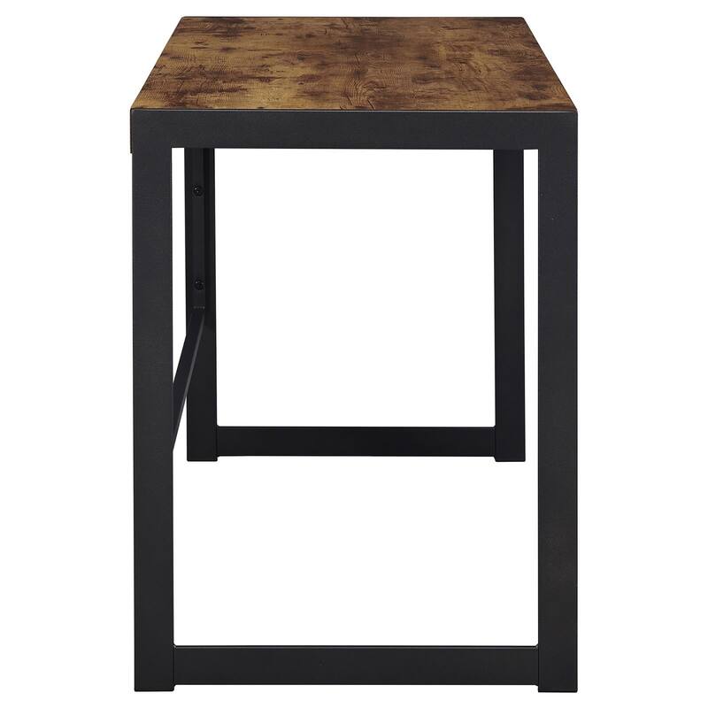 Modern Rustic Writing Desk with Antique Nutmeg Finish, Gunmetal Frame, and Sleek Design for Small Spaces