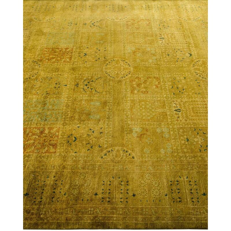 Overton Hand Knotted Wool Vintage Inspired Modern Contemporary Overdyed Multi Area Rug - 6' 1" x 9' 4"