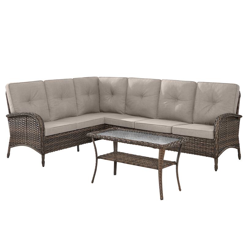 Outdoor Sectional Furniture Sofa Set with Coffee Table