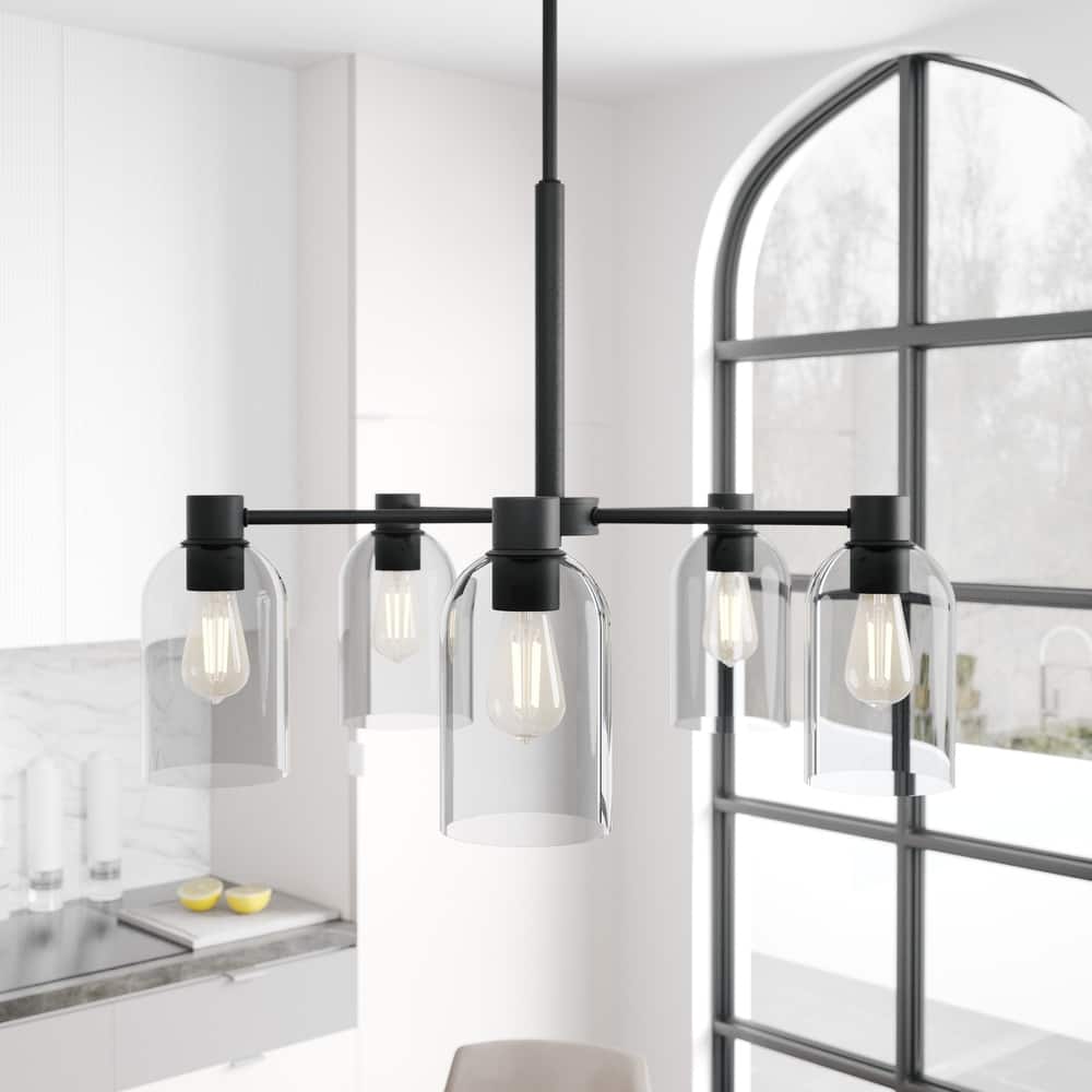 Hunter Lochemeade 5 Light Chandelier - Dining Room, Living Room, Entry - Modern Farmhouse, Industrial, Contemporary