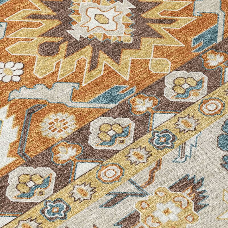 Machine Washable Indoor/ Outdoor Traditional Aspen Chantille Rug