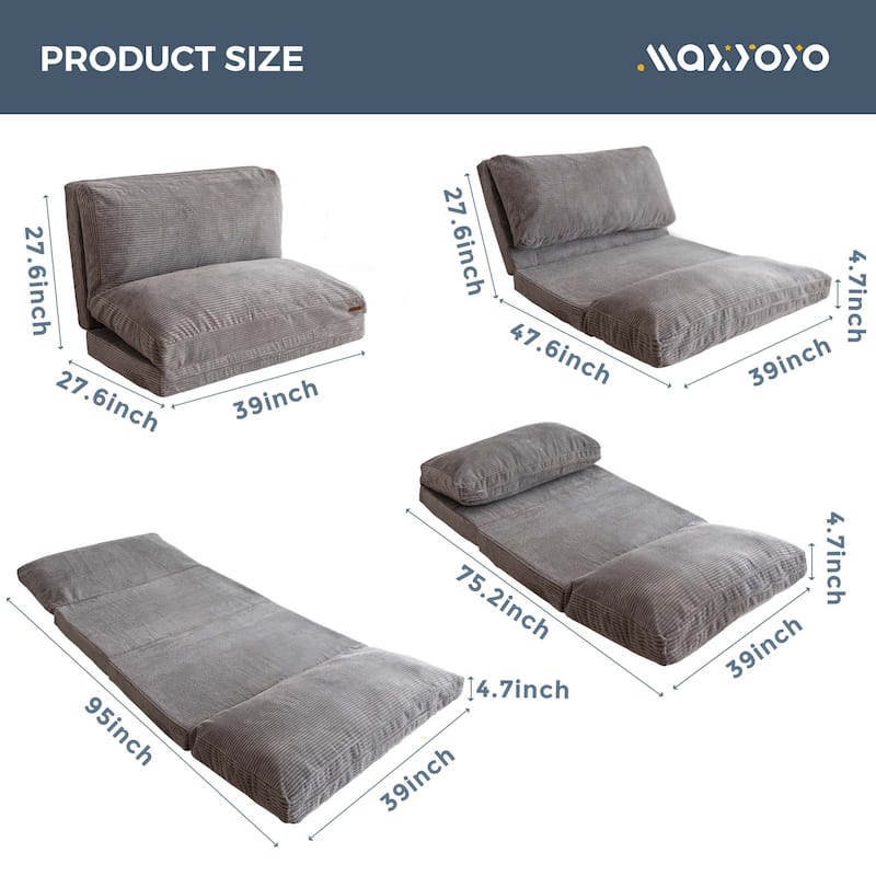 Corduroy Bean Bag Folding Sofa Bed
