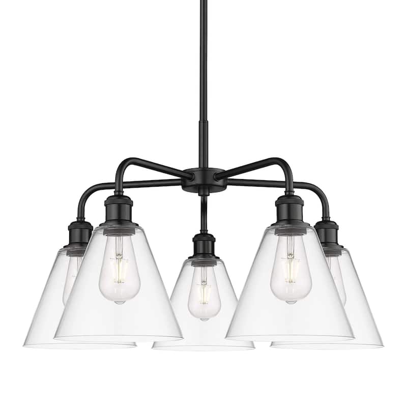 Innovations Lighting 516-5CR-16-26 Berkshire Chandelier Berkshire 5 - Matte Black / Clear