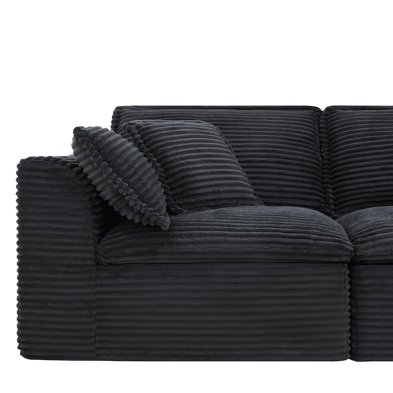 Ultra-Plush Extra-Deep Modular U-Shaped Sectional Sofa with Dual Ottomans by Harper&Bright Designs