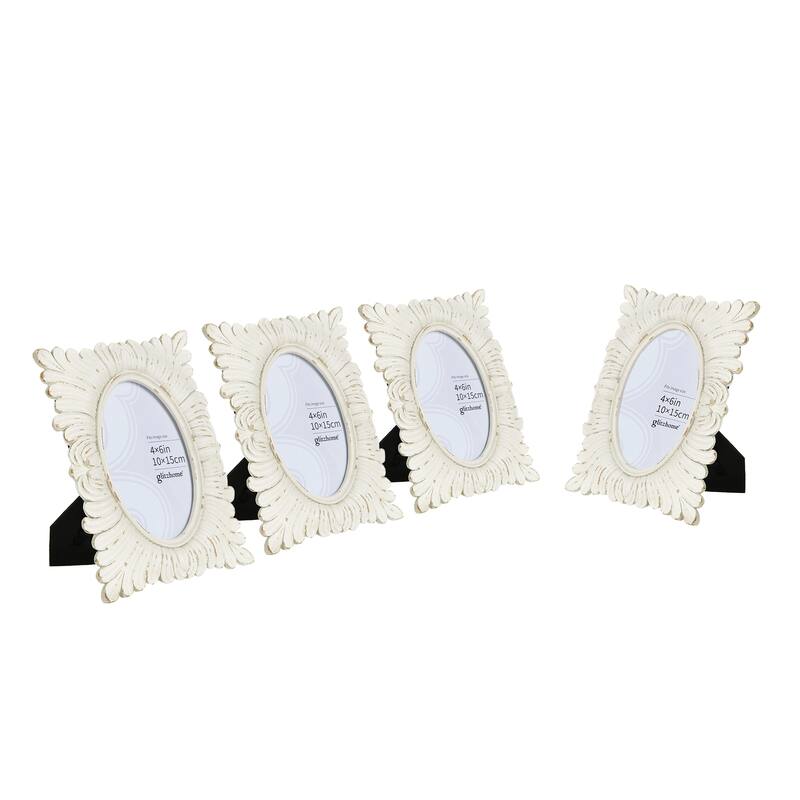 Glitzhome 4x6 Xmas Ornate Resin Wall or Tabletop Picture Frames Set of 2 or 4