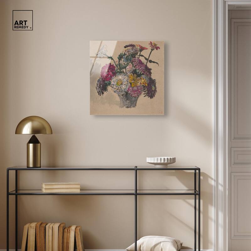 Basket of Flowers Acrylic by Art Remedy, Ready to Hang