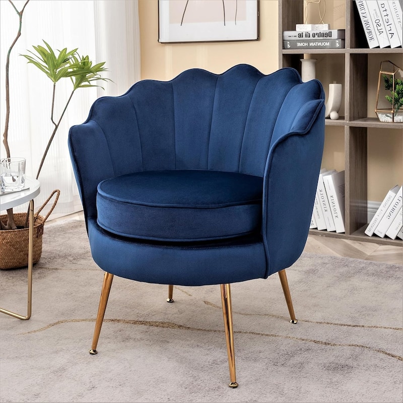 Cavett 28.3" Wide Velvet Accent Chair with Metal Legs
