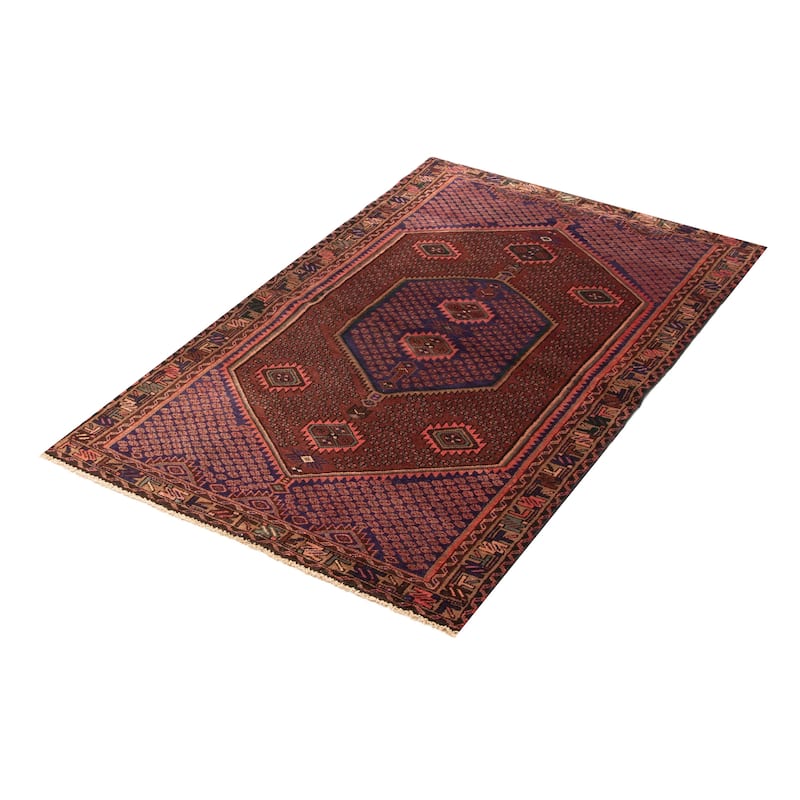 ECARPETGALLERY Hand-knotted Andelz Navy Wool Rug - 3'11 x 6'8