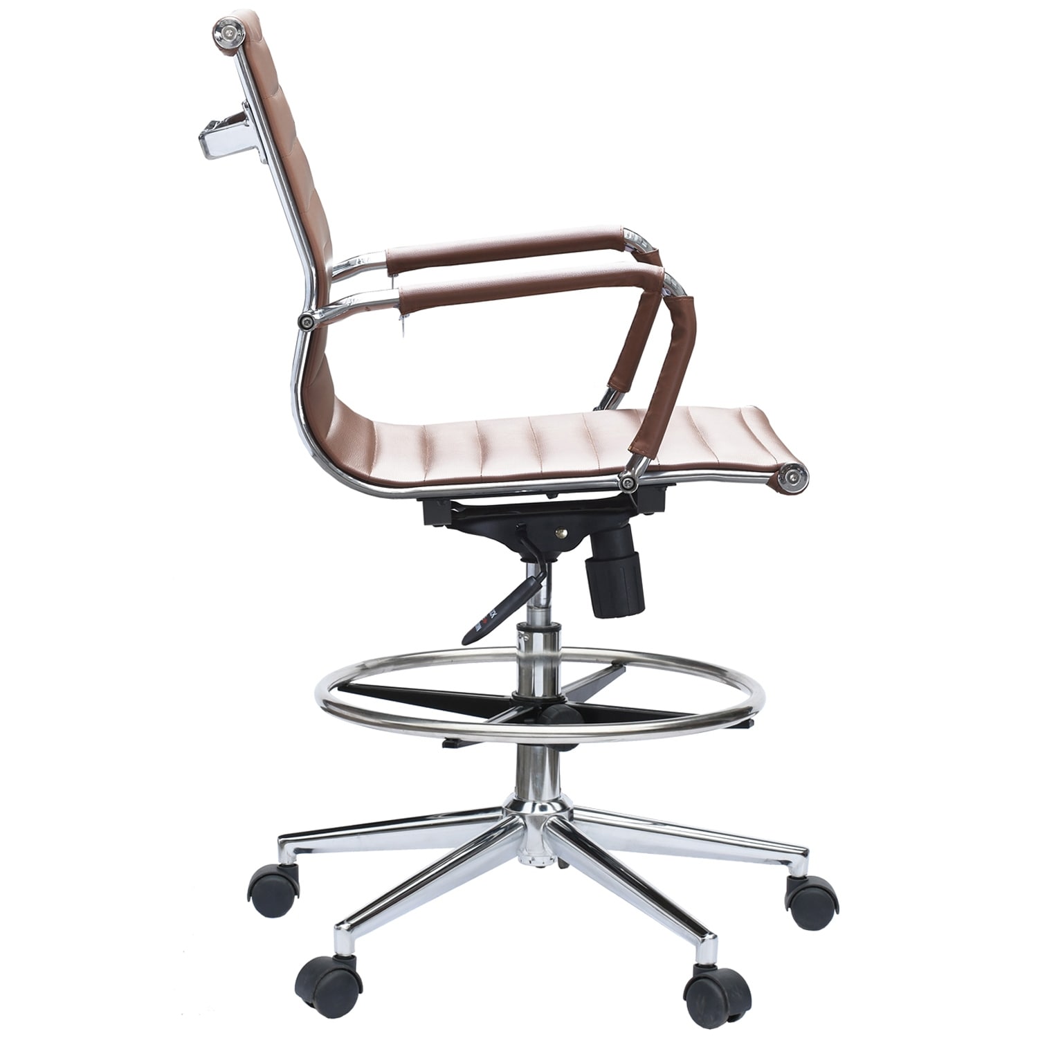 White leather outlet drafting chair