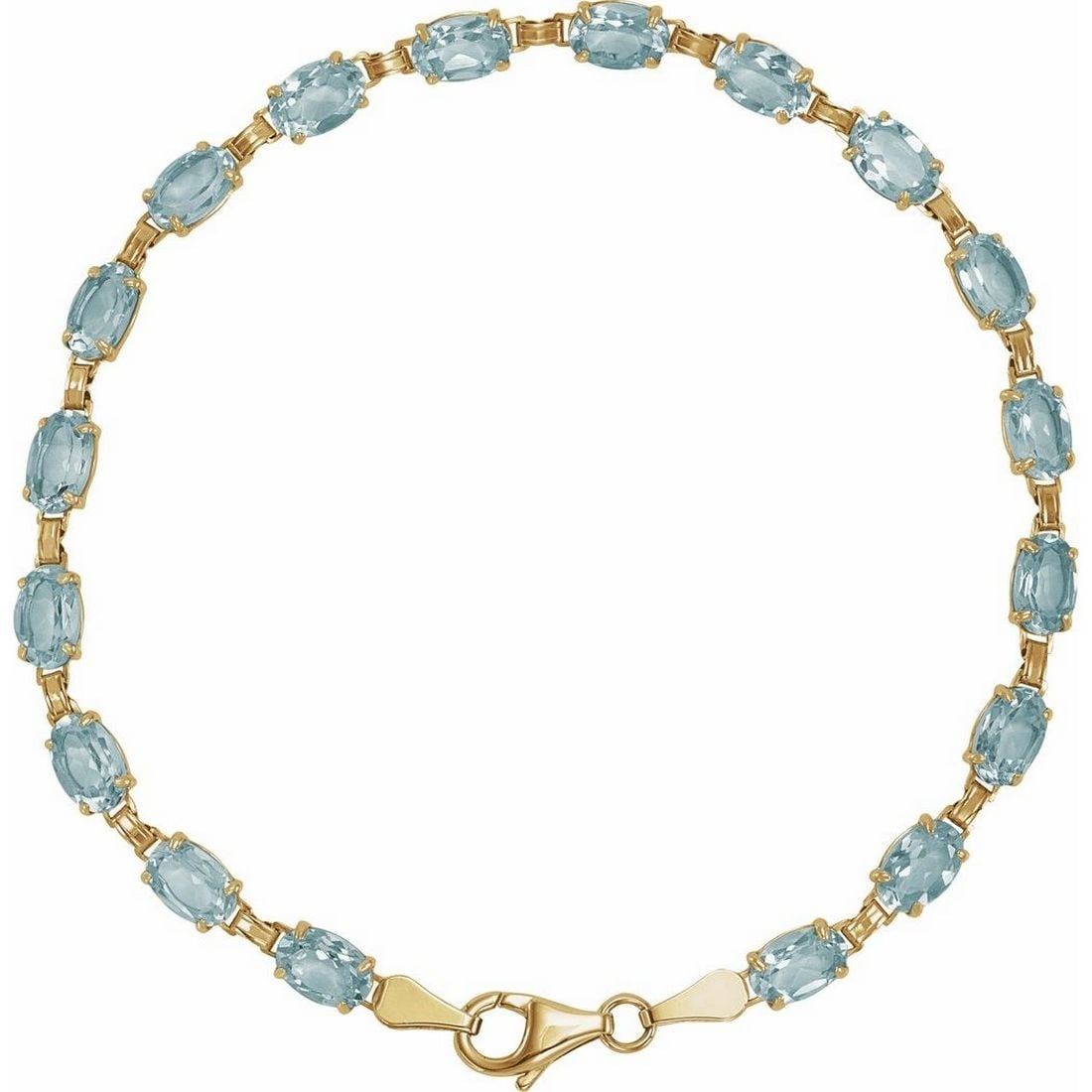 Curata 14k Yellow Gold 7.25" Sky Blue Topaz Sky Blue Topaz Bracelet