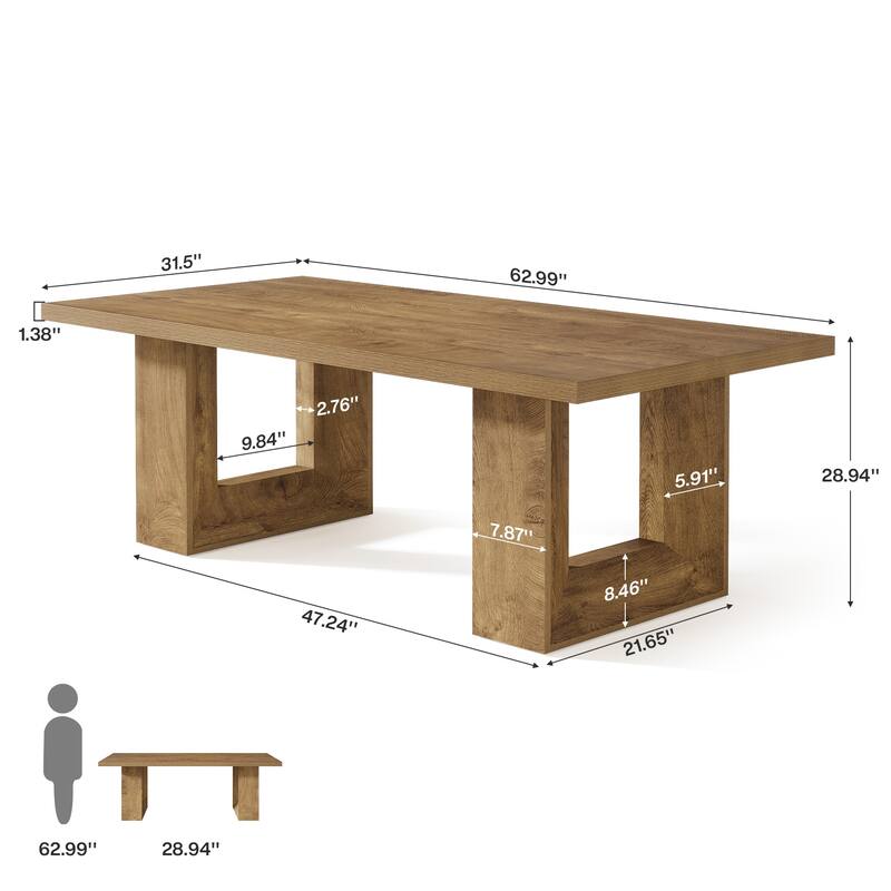 62.99" Home Office Desk, Large Farmhouse Executive Desk, Computer Table for Office