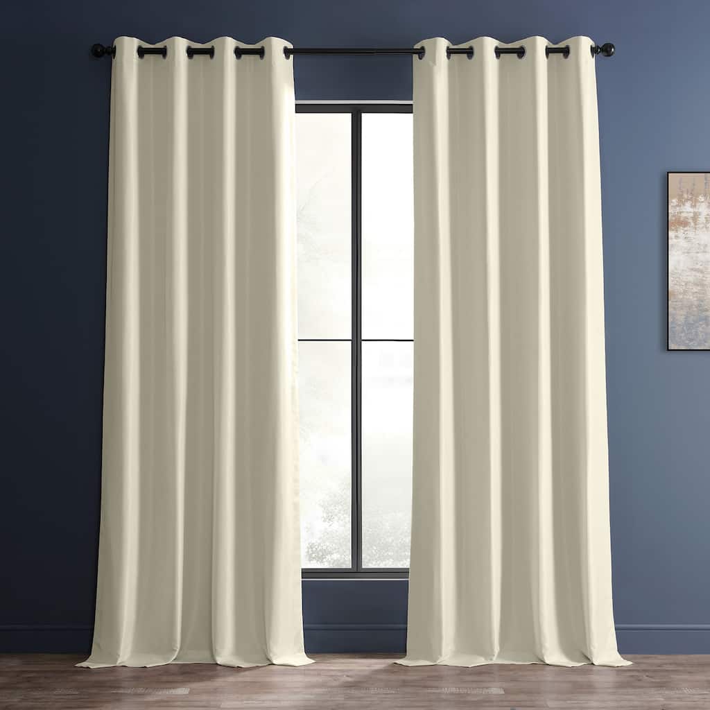 Exclusive Fabrics Textured Dupioni Faux Silk 108-inch Blackout Grommet Curtain (1 Panel) - 50 x 108