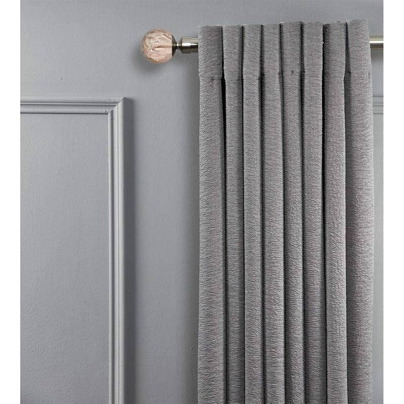 Linen Avenue Tan Travertine Single and Double Window Curtain Rod Set