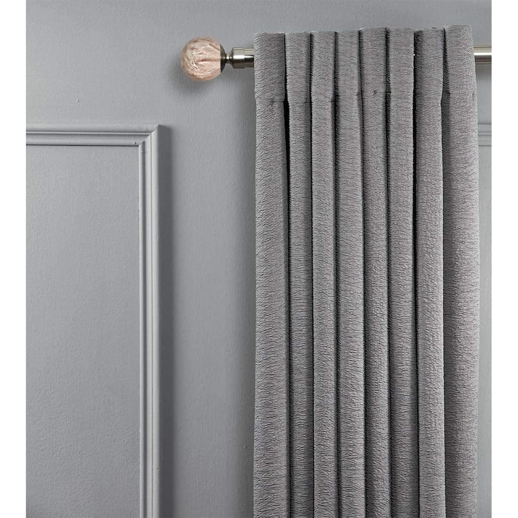 Linen Avenue Tan Travertine Single and Double Window Curtain Rod Set