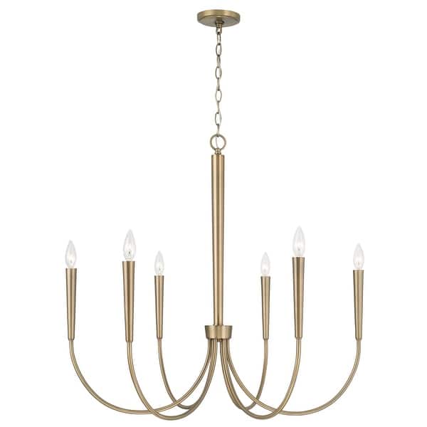 slide 2 of 12, Holden 6-light Medium Chandelier Aged Brass