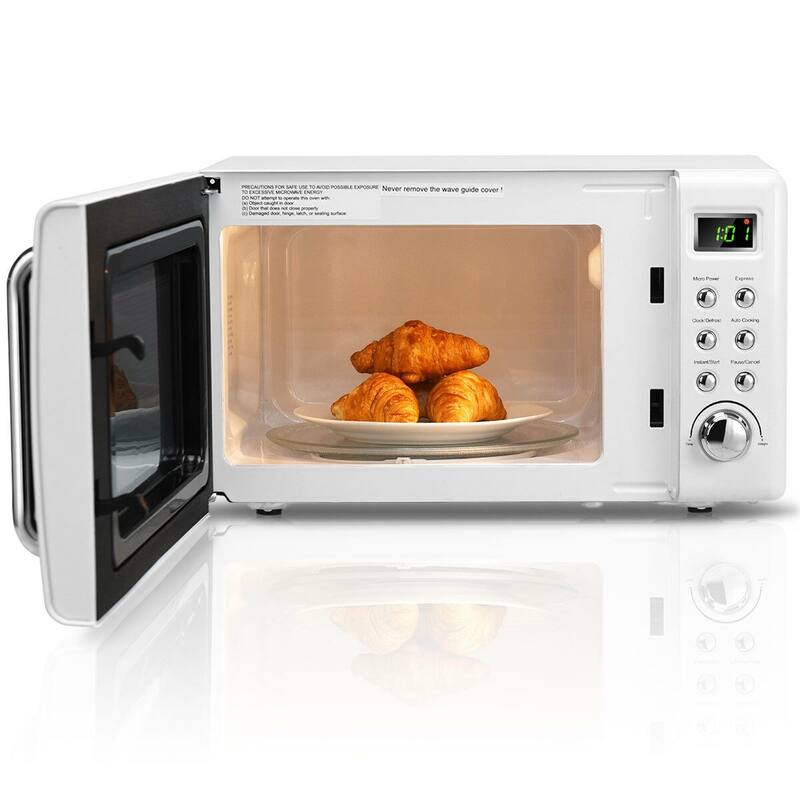 Costway 0.7Cu.ft Retro Countertop Microwave Oven 700W LED Display