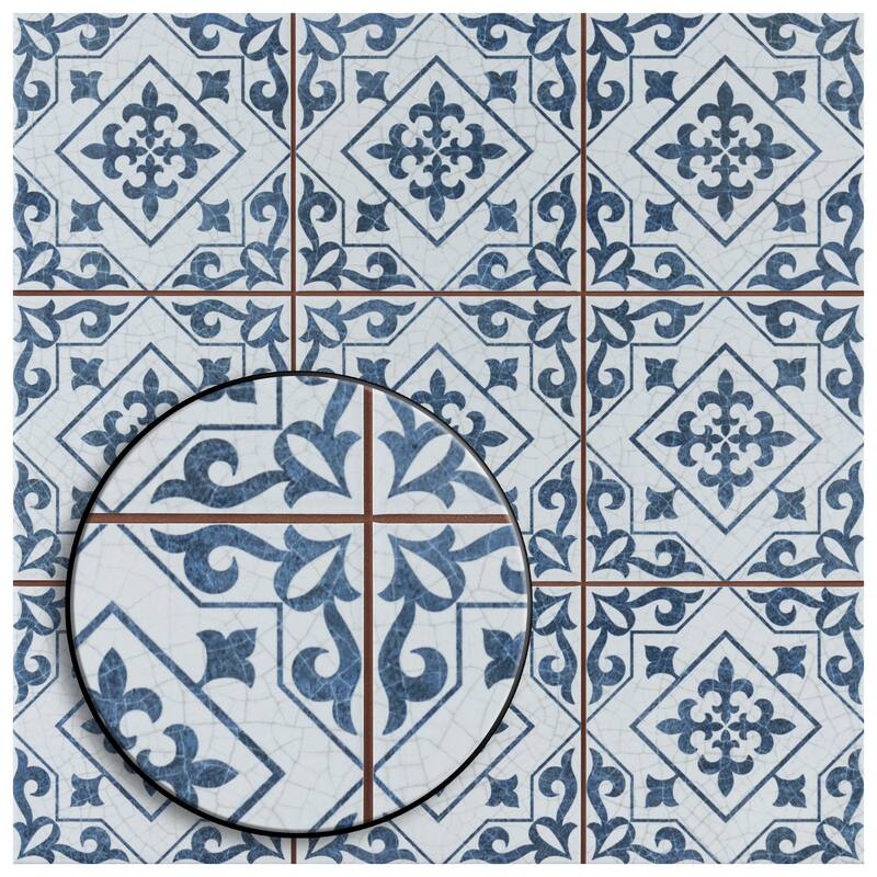 Merola Tile Harmonia Atlantic Cobalt Blue 13" x 13" Ceramic Floor and Wall Tile