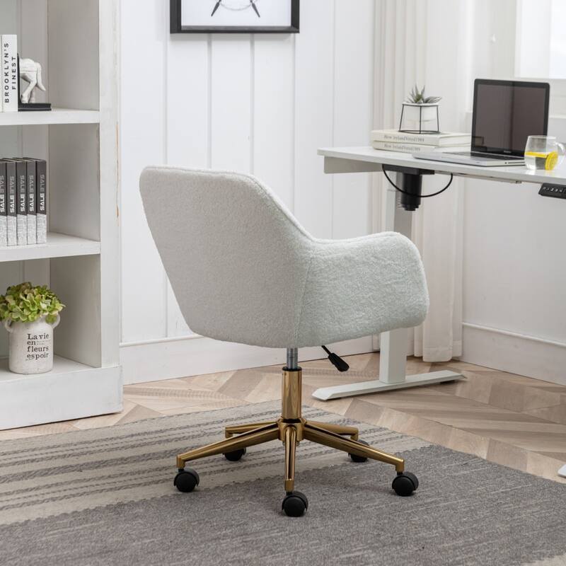 Teddy Fabric Adjustable Height Home Office Swivel Chair with Universal Wheel
