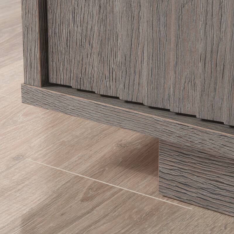 Wood Credenza for TVs up to 65" with Concealed Storage, Brown - 59.06" W x 18.43" D x 27.56" H