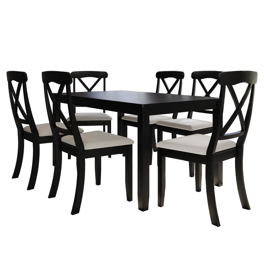 CraftPorch Farmhouse Style 7-piece Wooden Dining Set