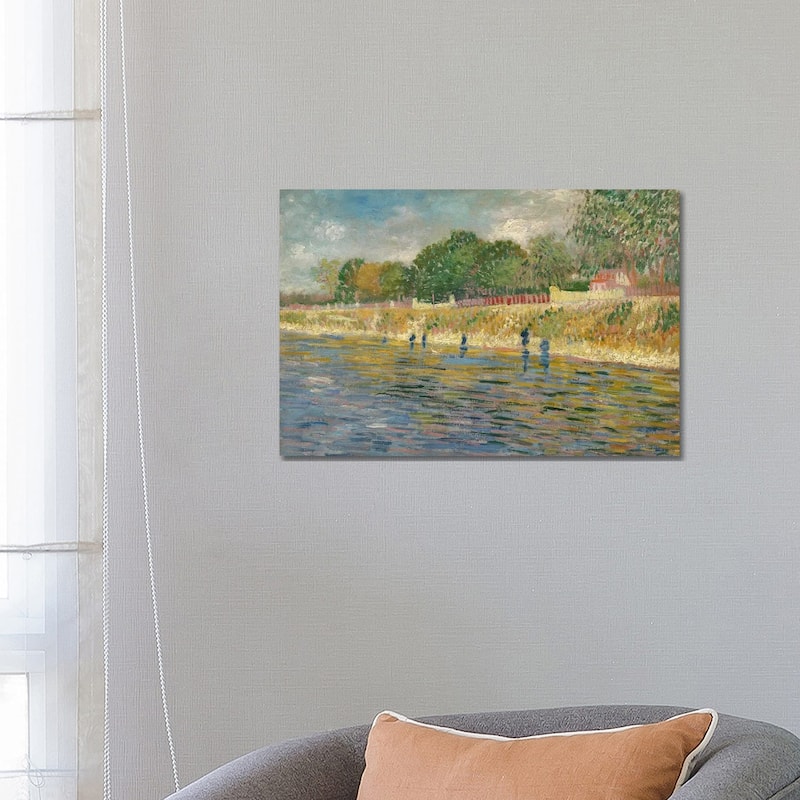 iCanvas "Bank Of The Seine, 1887" by Vincent van Gogh Canvas Print - 18x26x1.5