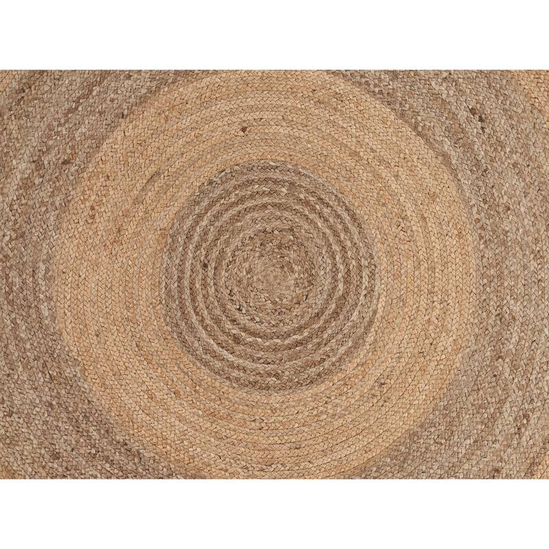 Sevita Organic Jute Braided Area Rug, Natural and Gray
