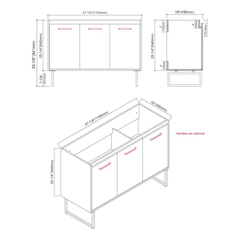 Kennan 48" Single Bathroom Vanity Set with Rectangle Legs
