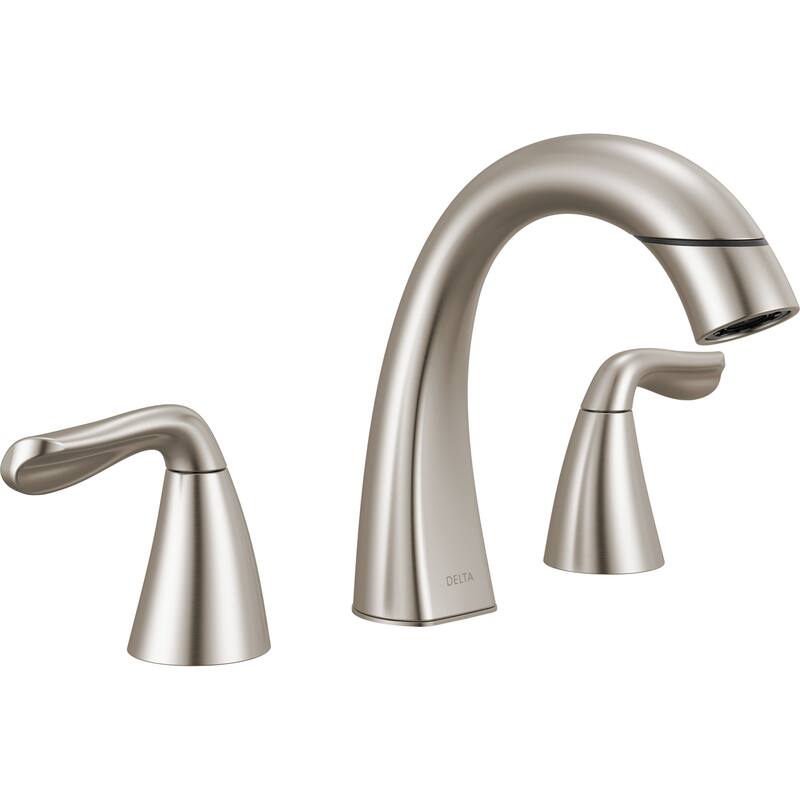 Delta 35840LF-PD Arvo 1.2 GPM Widespread Bathroom Faucet with Pull - SpotShield Brushed Nickel