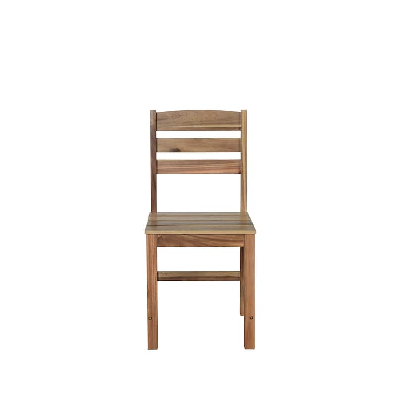 6 Piece Patio Furniture Set, Acacia Wood Outdoor Dining Table and Chairs Set with Rectangular Table, 4 Chairs and Bench