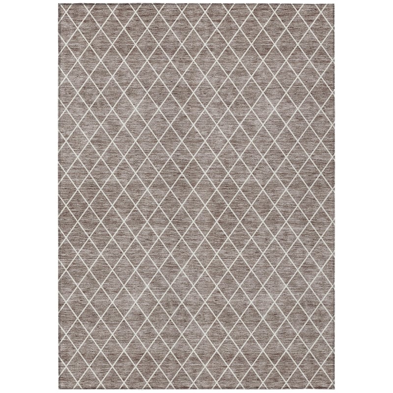 Machine Washable Indoor/ Outdoor Chantille Diamond Trellis Rug
