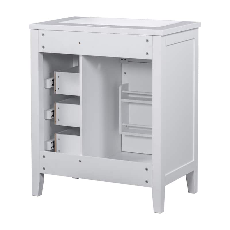 Roomfitters 30" Bathroom Vanity with Sink Combo Cabinet with Drawers Solid Frame and MDF Board One Package