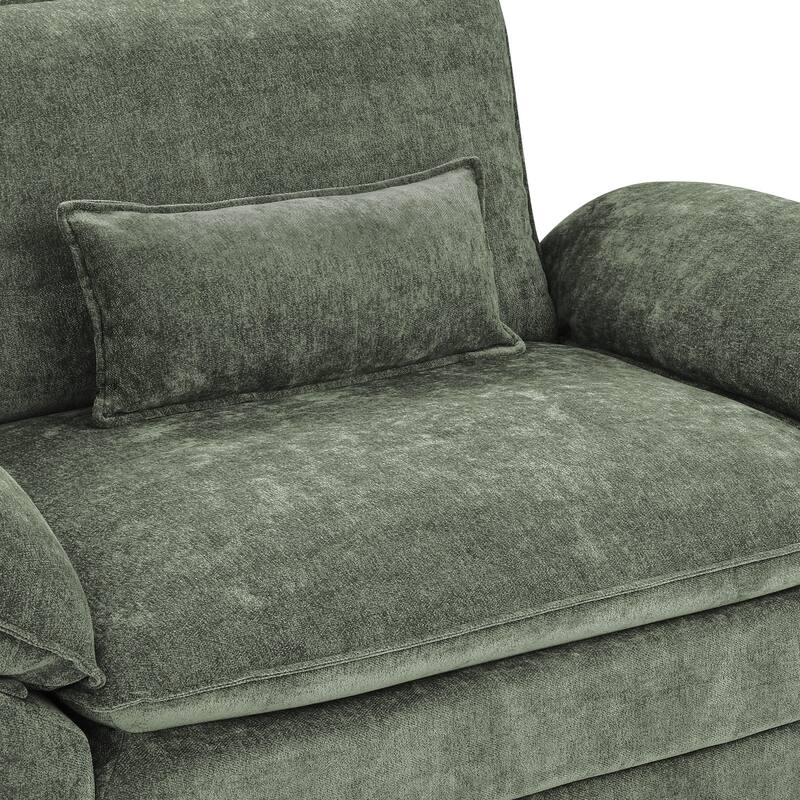 52" W Oversized Accent Chair With Ottoman, Chenille Single Sofa Bed ,Chaise Lounge Chair Indoor,Reading Chairs For Living Room