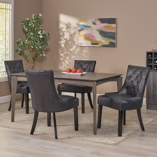 Fescue Fabric and Rubberwood Upholstered Dining Chairs (Set of 2) by
