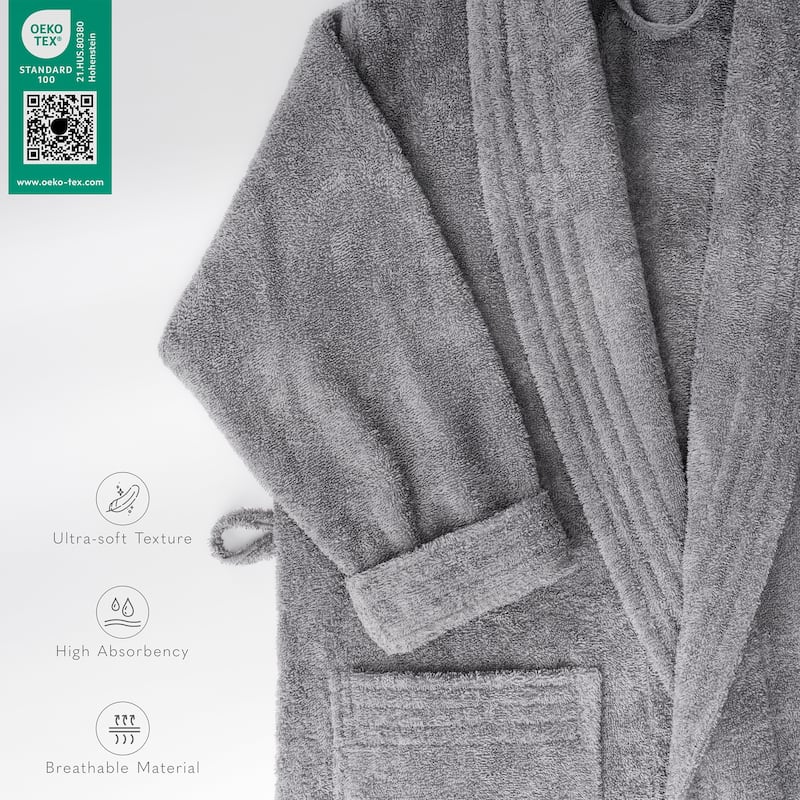 American Soft Linen Women's 100% Cotton Terry Bathrobe - Soft, Absorbent, Quick Dry Turkish Robes for Women