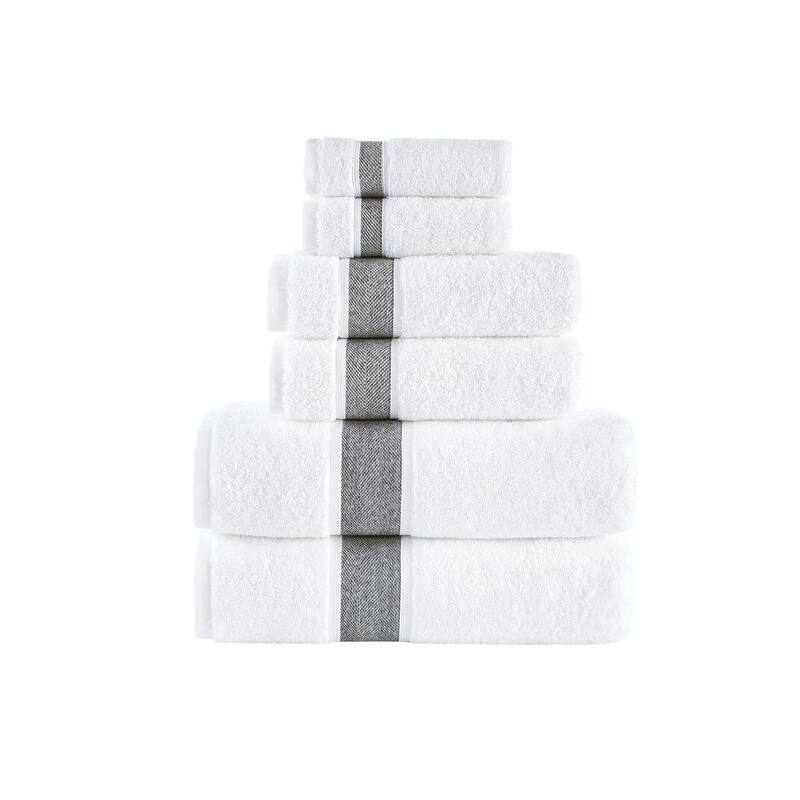 Brooks Brothers Ottoman Rolls 6 pcs Towel Set - Anthracite