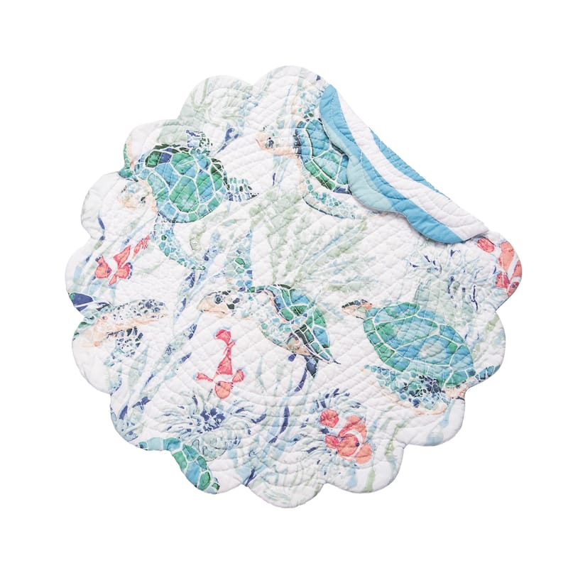 Sea Turtle Cove Round Placemats Set of 6, 17"