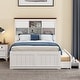 preview thumbnail 29 of 36, Twin/Full Bed with Trundle and 3 Under Bed Drawers, Wood Platform Bed Frame with Bookcase Headboard for Kids Teens Adults