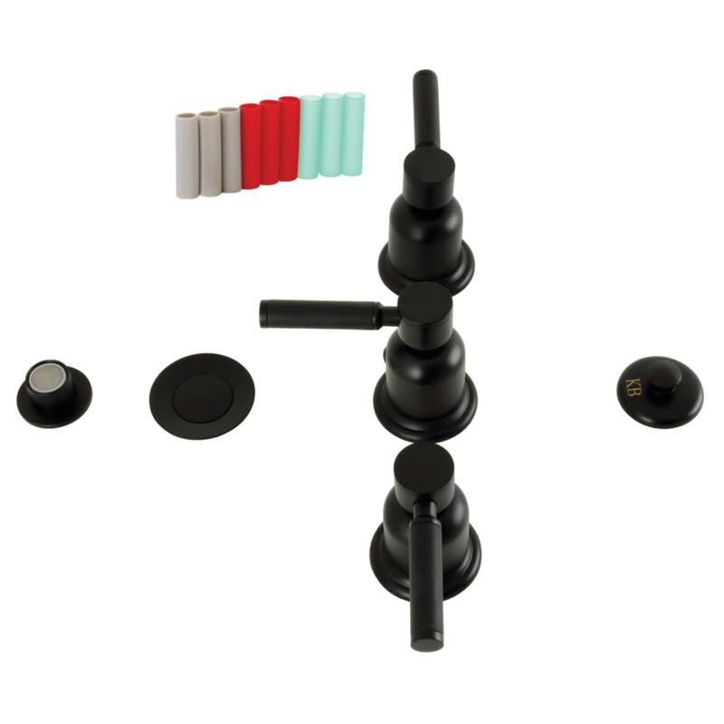 Kingston Brass Kaiser 1.5 GPM Widespread Bidet Faucet with 3 Lever - Matte Black