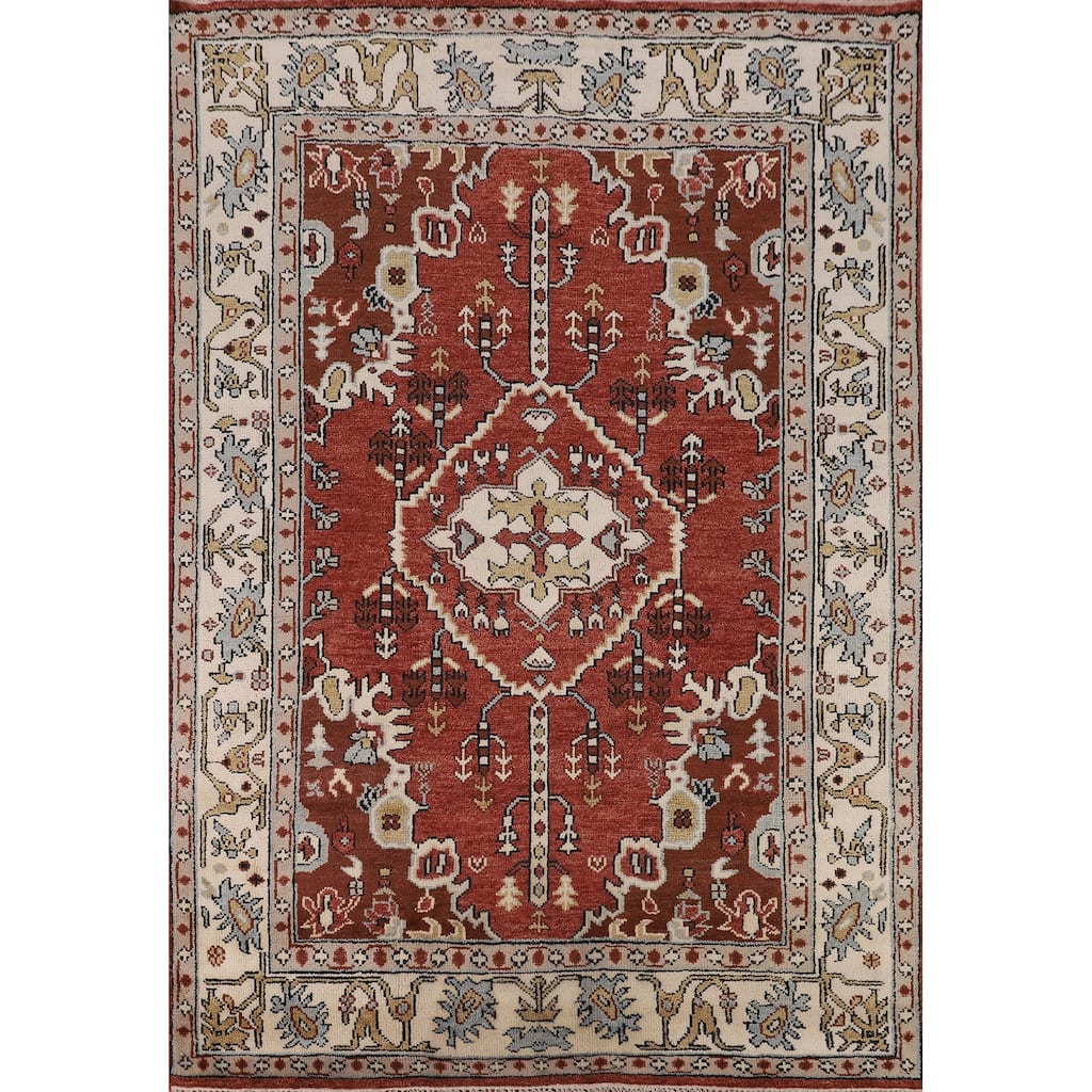 Tabriz Indian Area Rug Handmade Traditional Orange Wool Carpet - 7'11"x 10'1"