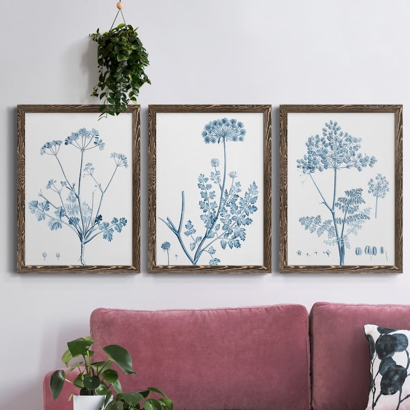 Antique Botanical in Blue IV-Premium Framed Canvas - Ready to Hang - Multi-Color