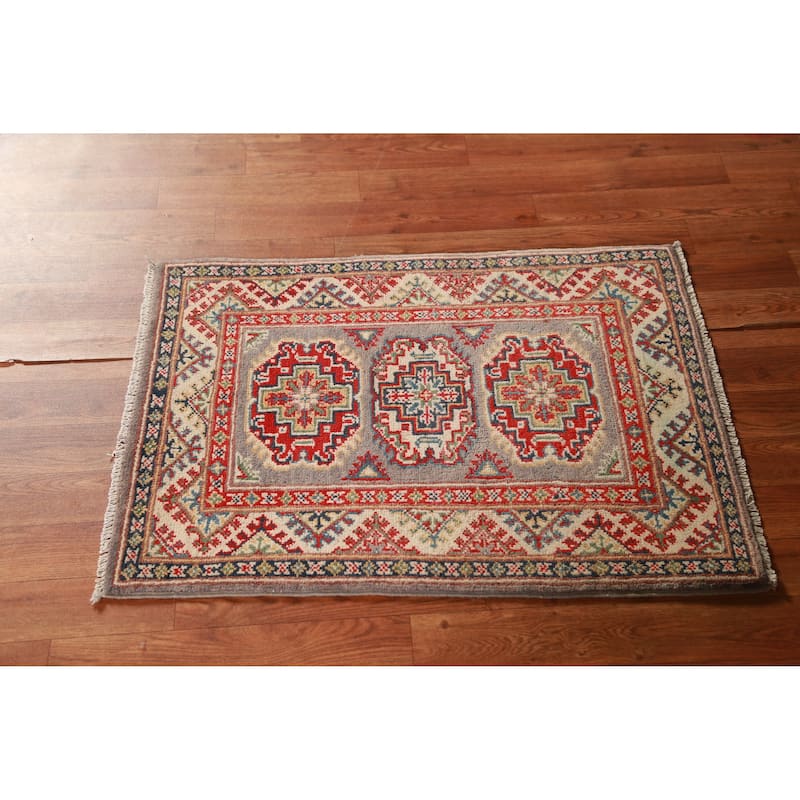 Kazak Oriental Accent Foyer Rug Traditional Handmade Wool Carpet - 2'0"x 3'0"